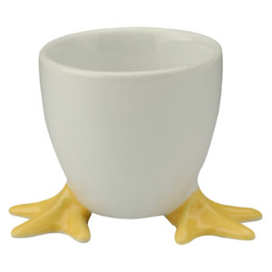 Set of 4 Chicken Feet Egg Cups with Yellow Feet