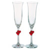 Set of 2 Heart Flutes Red