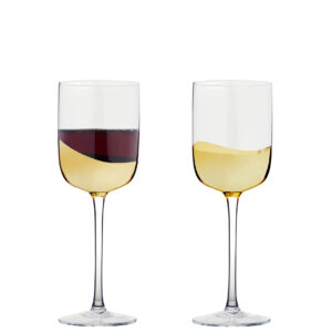 Set of 2 Wave Wine Glasses Gold