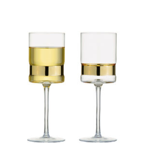 Set of 2 SoHo Wine Glasses Gold
